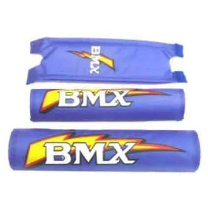BMX FRAME CRASH PAD Suit 20" Bike, BLUE (Set 3)