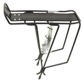 CARRIER - Rear Rack Carrier, For 700C Bikes, With Top Plate, Fittings 20.5cm Long, Alloy, BLACK