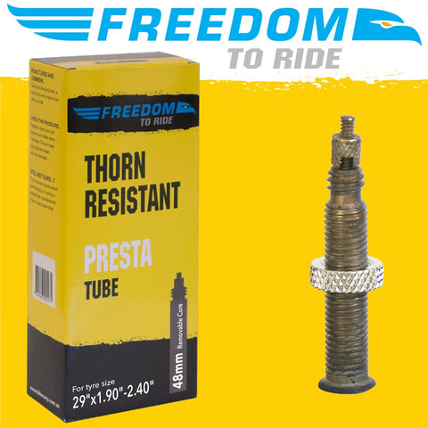 Freedom Tube - Thorn Resistant Presta 29”x1.90”-2.40” (20) 48mm - Removable Core