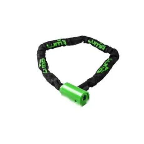Lock with Green Highlights, Key lock Chain 5mm w/cover 1000mm, LUMA No1 lock brand in Spain