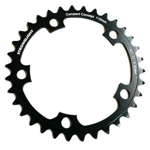 Stronglight CHAINRING - ROAD "STRONGLIGHT", 34T, 5083 Black - 110mm BCD, 5 Hole for 9/10 Spd