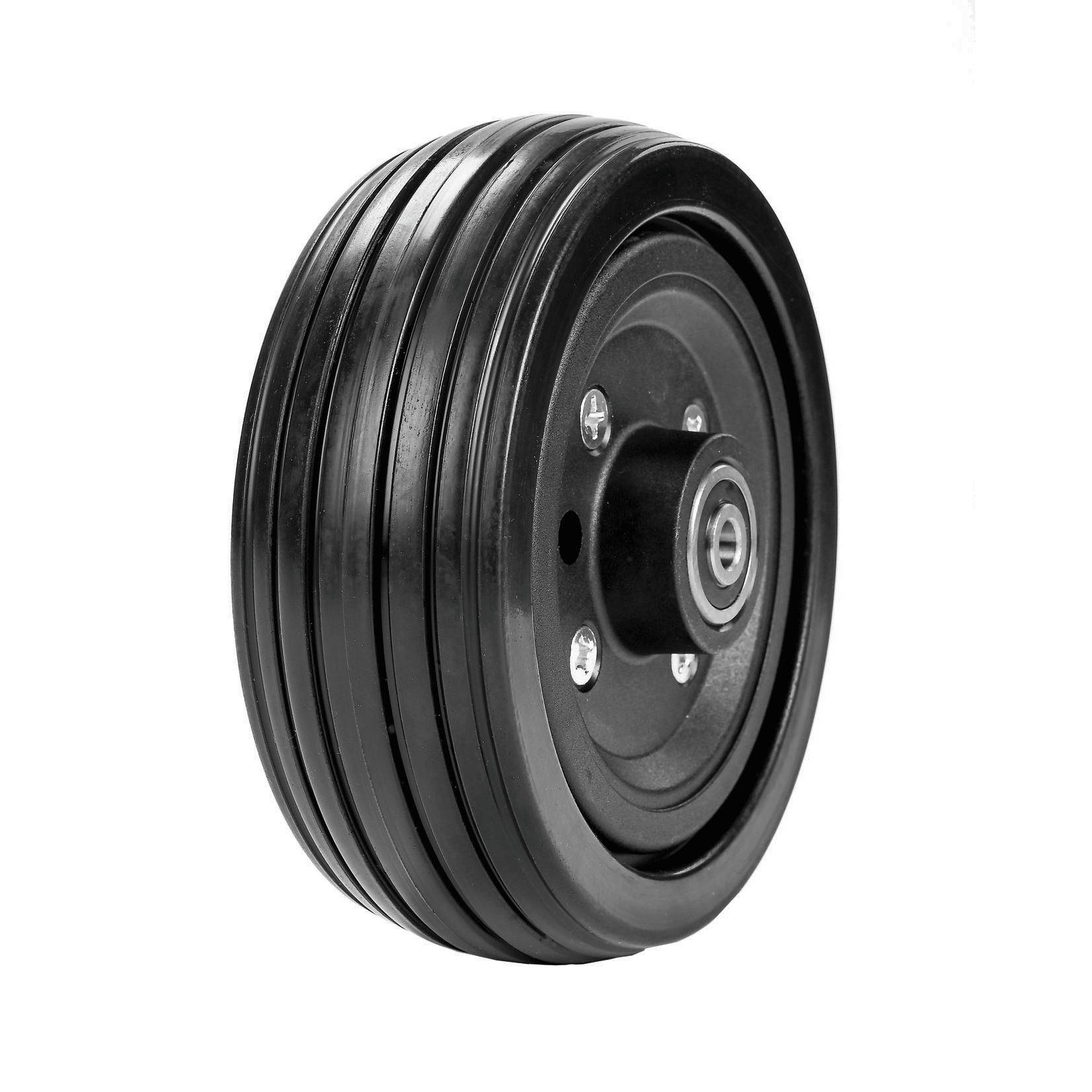 150 X 50 Castor Wheel Black With Black Solid PU Black Tyre