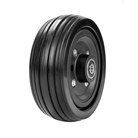 150 X 50 Castor Wheel Black With Black Solid PU Black Tyre