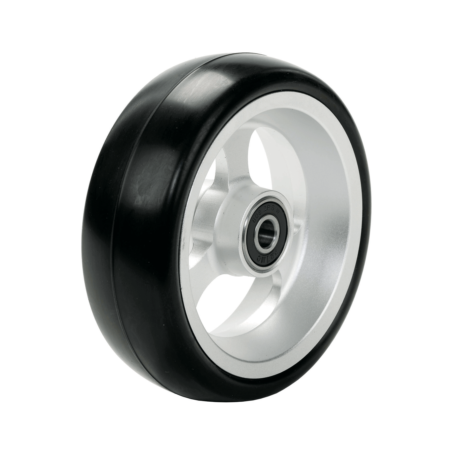 4 X 1.50 Primo Castor Wheel Sil/Blk Aly Soft Roll