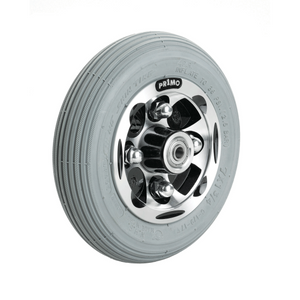 7 X 1-3/4 Primo Alloy Castor, Silver, Solid Foam Filled Grey Tyre