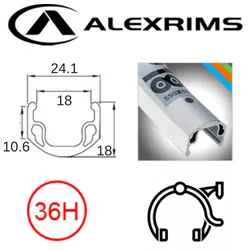 Alex RIM - 27 x 1-1/4" x 25mm - ALEX AP-18 - 36H - (630 x 18) - Schrader Valve - Rim Brake - S/W - SILVER - (ERD 605)