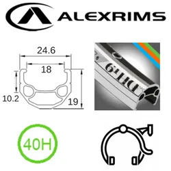 Alex RIM 700c x 18mm - ALEX DH19 - 40H - (622 x 18) - Schrader Valve - Rim Brake - D/W - BLACK - Eyeleted - MSW