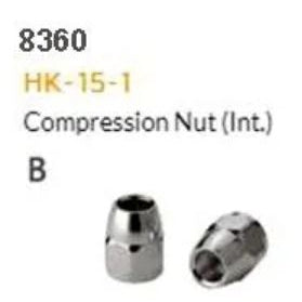 Alligator HYDRAULIC HOSE FITTING - B - HK-15-1, Compression nut,stainless, for diam .5mm. EACH