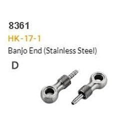 Alligator HYDRAULIC HOSE FITTING - D - HK-17, Banjo end,stainless, for diam .5mm. for shimano, avid, SOLD INDIVIDUALLY