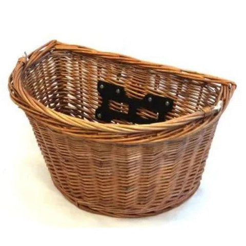 BASKET - Front, Wicker, Q/R, D-Shape, With Handle, 380mm x 280mm x 220mm