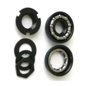 BOTTOM BRACKET One Piece Crank - American Type Loose BB Set, Set of 9 Pieces, Does NOT Include Spindle, BLACK