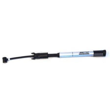 Beto MINI PUMP Beto, alloy, w/retractable 5" hose, bracket & threaded head, 80 PSI, AV/FV, 265mm long