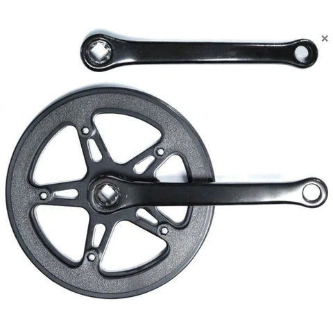 CHAINWHEEL SET 152mm x 3/32 - 40T, with Double Plastic Guard, Diamond Taper BLACK