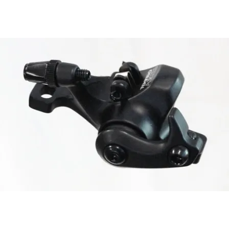 Cable actuated Mechanical disc brake, TEKTRO, caliper only, one wheel, front or rear, BLACK, Actuated with V-Brake levers