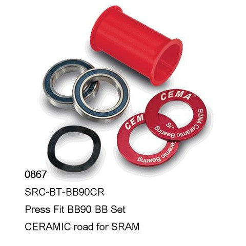 Cema Press Fit BB90 B.B set Ceramic road Sram W. 90.5 x od. 37. Mod .SRC-BT-BB90CR