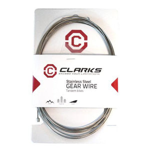 Clarks GEAR INNER WIRE - Stainless Steel tandem/triple gear cable 3060mm length Fits all major systems