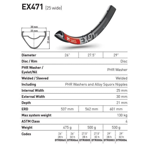 DT Swiss EX471 Rim 29in 25mm 32h