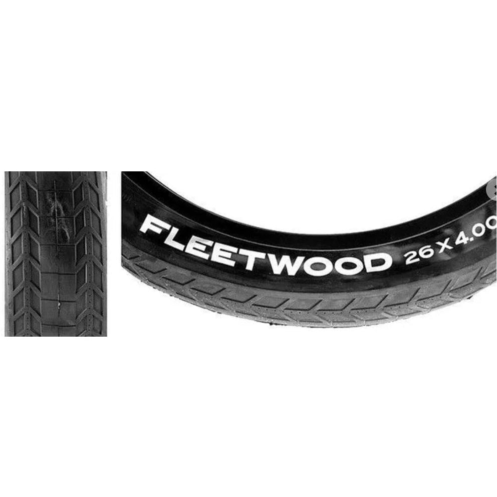 Duro Tyre 26 x 4.0, Fleetwood, Fat Bike Slick Tread, wire bead, Black