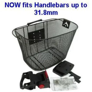 Flinger BASKET - Front, Mesh, With New Angle Adjustable Bracket, For Light Weight Cargo, Black, 25cm x 34cm x 25cm (25.4 to 31.8)