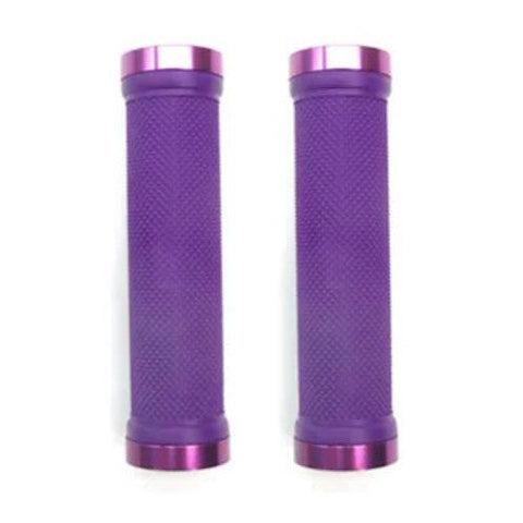 GRIPS Lock-On, Dual Clamp, 130mm, with Plug, PURPLE with Purple Rings