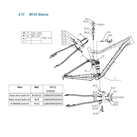 Giant Frame Rear Frame Kit for Stance / Embolden | Rear shock bolts kit