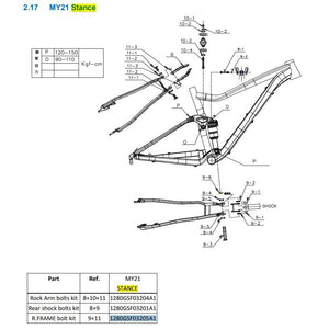 Giant Frame Rear Frame Kit for Stance / Embolden | Swing Arm Bolt/Bearing/Spacer Kit