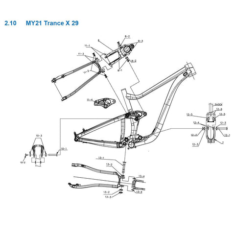 Giant Frame Rocker Arm Bolts & Bearing kit - MY21 Trance X 29