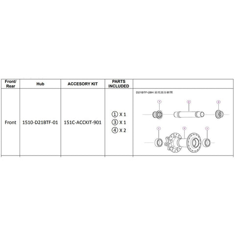 Giant Hub Bearing/endcaps for 1510-D21BTF-01