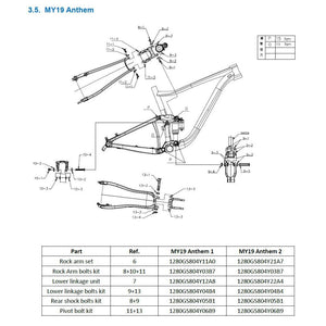 Giant MY19 Anthem 1 - Lower linkage unit