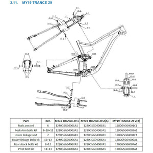 Giant MY19 Trance 29 - Lower linkage bolts kit