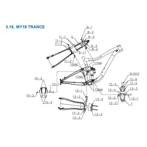 Giant Trance MY19+ Pivot bolt kit