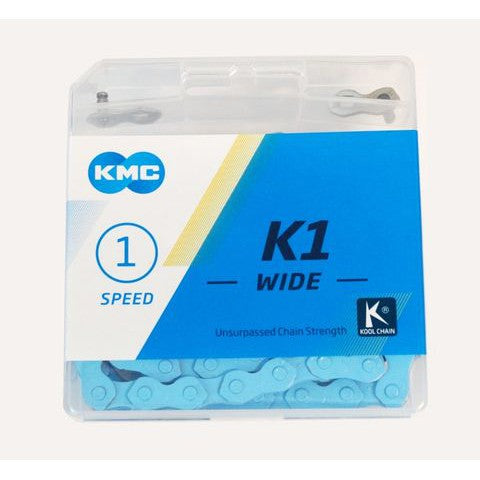 KMC CHAIN - Single Speed - KMC K1 - 112L - BLUE - w/Connect Link