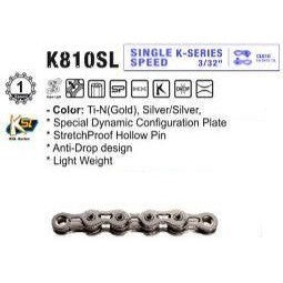 KMC CHAIN - Single Speed - KMC K1SL - 112L - SILVER - w/Connect Link