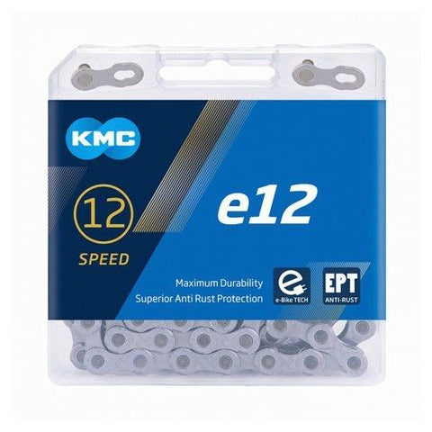 KMC Mod.E12 TURBO, 1/2" x 11/128" x 130L, EPT Anti Rust, w/CL552-EPT connector (Ebike Chain, higher pin power for e-Bike torque)