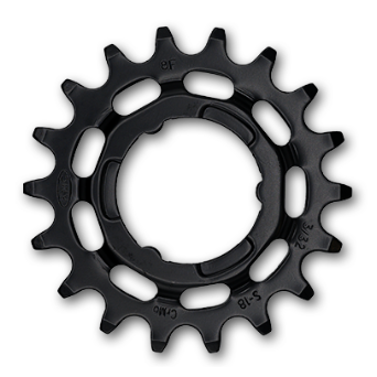 KMC Sprocket R Shimano, 1/2 x 3/32" x 18T, cr-moly, black for E-Bike. KMC - Works with Coaster & Internal gear hubs