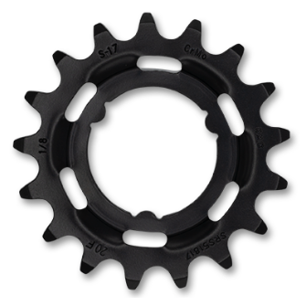 KMC Sprocket R Shimano, ,Cr-Mo, 1/2 x 1/8" x 17T, black, for E-Bike. KMC - Works with Coaster & Internal gear hubs