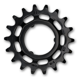 KMC Sprocket R Shimano, ,Cr-Mo, 1/2 x 1/8" x 18T, black, for E-Bike. KMC - Works with Coaster & Internal gear hubs