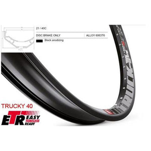 Mach 1 RIM 27.5/650B x 40mm - Mach1 TRUCKY 40 - 32H - (584 x 40) - Presta Valve - Disc Brake - D/W - BLACK - Eyeleted - Tubeless Ready - - (ERD 559)