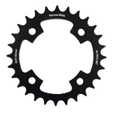 Pro Series Chain ring only, 28T, AL7075, Black BCD: 82mm, narrow wide - (Bolt hole = 8mm)