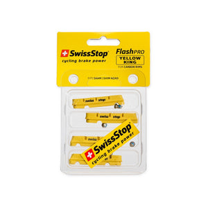 RIM BRAKE PAD FLASHPRO YELLOW KING
High performance compound for carbon wheels. Excellent stopping power wet and dry with superior modulation and low pad wear rates.FITS: