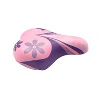 SADDLE Junior, 180mm x 145mm, with Clamp, PINK/PURPLE