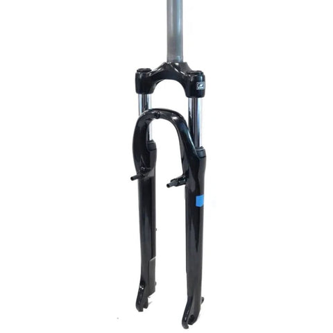 SR Suntour SUSPENSION FORK 700c, Threadless, SR SUNTOUR, travel 63mm, for axle 9mm, coil spring, alloy crown, STKM stem, w/pivot only for V brake, stem: 1 1/8, BLACK (Steerer length 255mm)