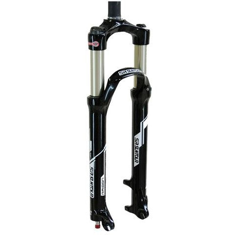SR Suntour Suspension Fork 29" RAIDON-XC RLR Reb Adj. Lock Out. AIR Spring. 1 1/8 Steerer. 9mm Drop-Outs 100mm Travel (Steerer spec has changed to 1 1/8), 32mm Stanchions