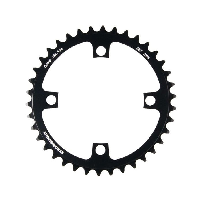 STRONGLIGHT E-BIKE CHAINRING, 38T, 7075 CNC Black - 104mm BCD, 4 Hole ...