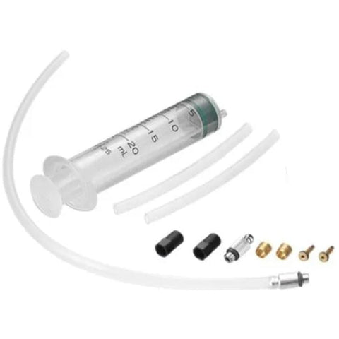 Service/bleed kit, Tektro/TRP, plastic tubing x 3 , hose retainer x 2, compression ferrules x 2, brass inserts with o-ring x 2, inlet and outlet valve ( for lever), brake fluid NOT included