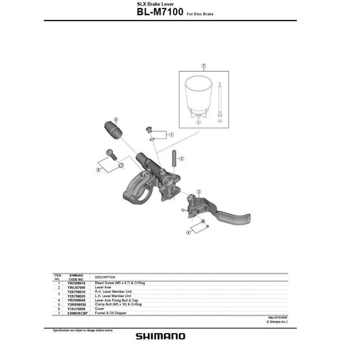 Shimano BL-M7100 LH lever member unit