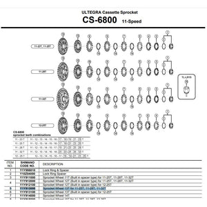 Shimano CS-6800 SPROCKET WHEEL 13T for 11-25T 11-28T 11-32T