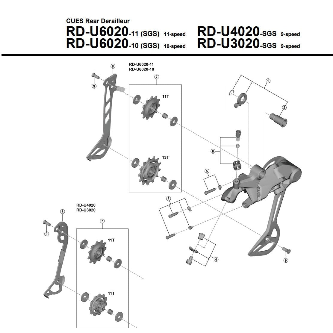 Shimano Cues RD-U8020 BRACKET AXLE UNIT (Mounting Screw Unit)