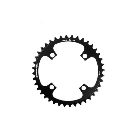 Stronglight CHAINRING - E-BIKE "STRONGLIGHT", 42T, 7075 CNC Black - 104mm BCD, 4 Hole. BOSCH Compatible 1st & 3rd Gen. (NOT narrow wide) - 262553