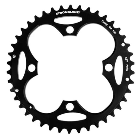 Stronglight CHAINRING - MTB "STRONGLIGHT", 42T, 7075 CNC Black - 104mm BCD, 4 Hole for 9 Speed